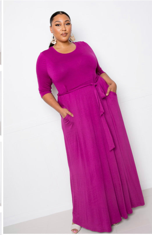 Round Neck Maxi Dress