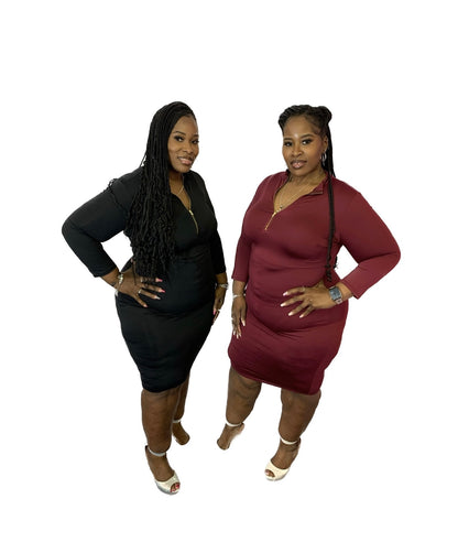 Bodycon Zip Midi Dress