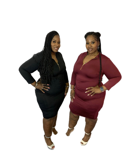 Bodycon Zip Midi Dress