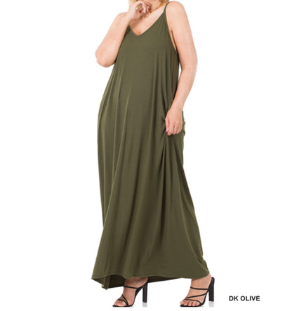 Adjustable Straps Maxi Dress