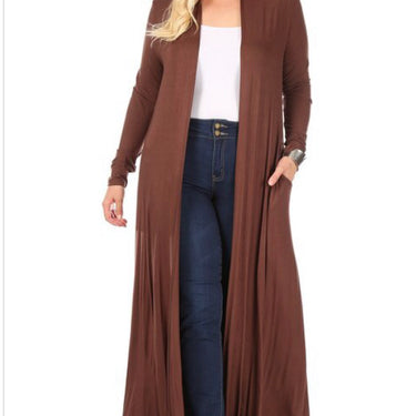 Long Trench Style Cardigan