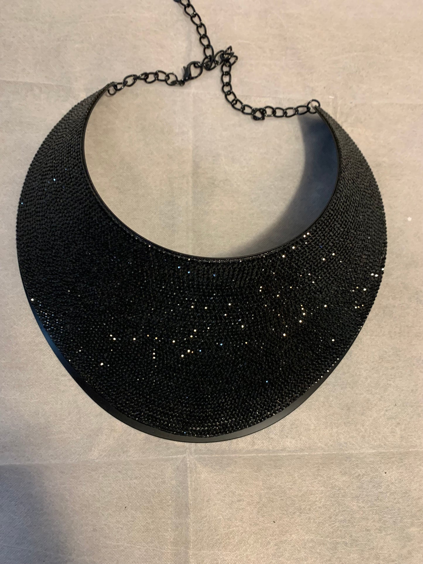 Wide Collar Rhinestone Necklace Set