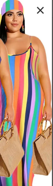 Stripe Long Maxi Dress